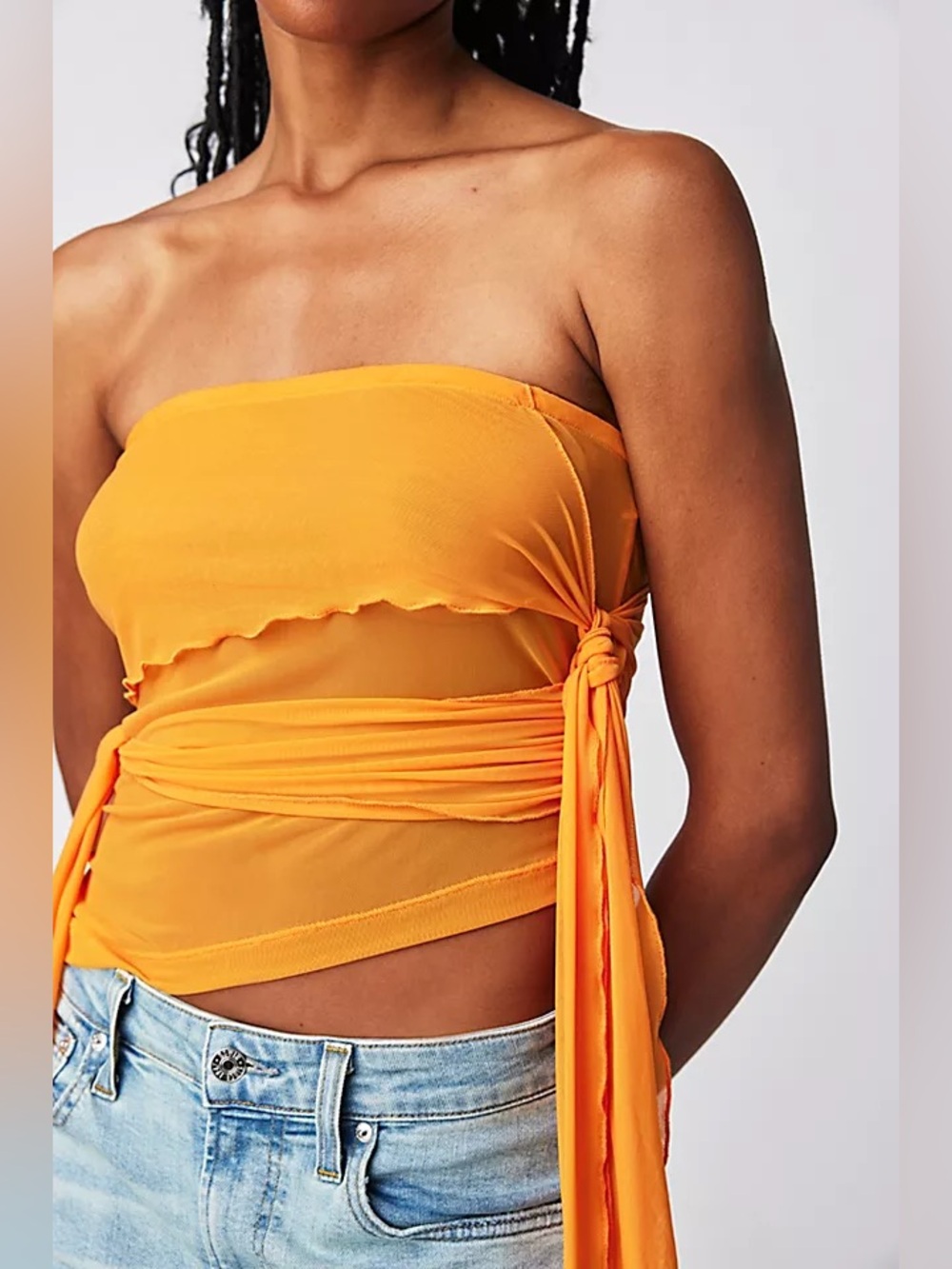 Free People Orange Tube Top (Size Medium)